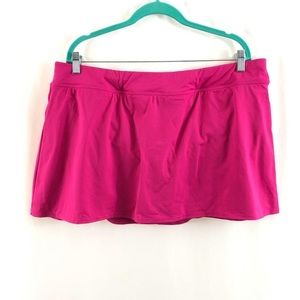 Lands End Swim Skirt Skort Built in Brief Pink 20W